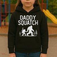 Daddy Squatch Funny Bigfoot Daddy Dad Father's Day Kids Hoodie thumb 3