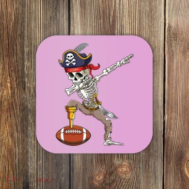 Dab Skeleton Funny Dabbing Skeleton Pirate Football Coaster