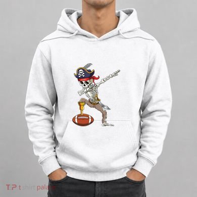 Dab Skeleton Funny Dabbing Skeleton Pirate Football Hoodie