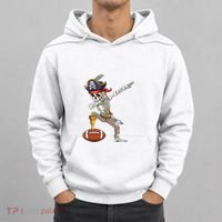 Dab Skeleton Funny Dabbing Skeleton Pirate Football Hoodie thumb 0