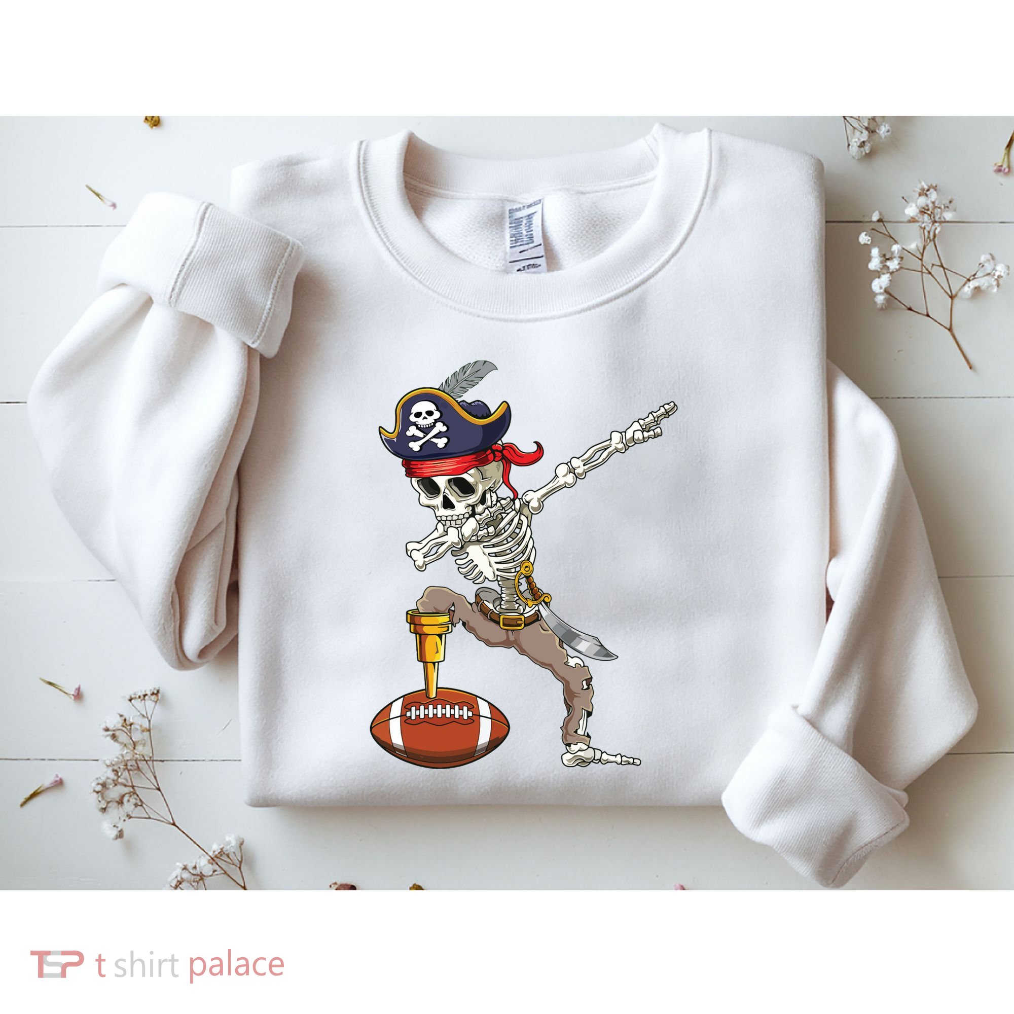 Dab Skeleton Funny Dabbing Skeleton Pirate Football Sweatshirt