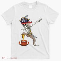 Dab Skeleton Funny Dabbing Skeleton Pirate Football T-Shirt thumb 0