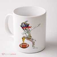 Dab Skeleton Funny Dabbing Skeleton Pirate Football Coffee Mug thumb 0