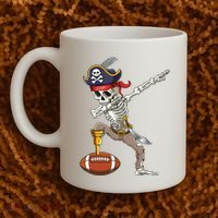 Dab Skeleton Funny Dabbing Skeleton Pirate Football Coffee Mug thumb 2