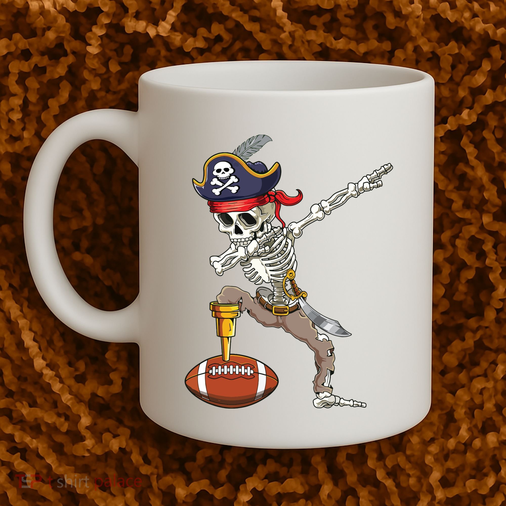 Dab Skeleton Funny Dabbing Skeleton Pirate Football Coffee Mug