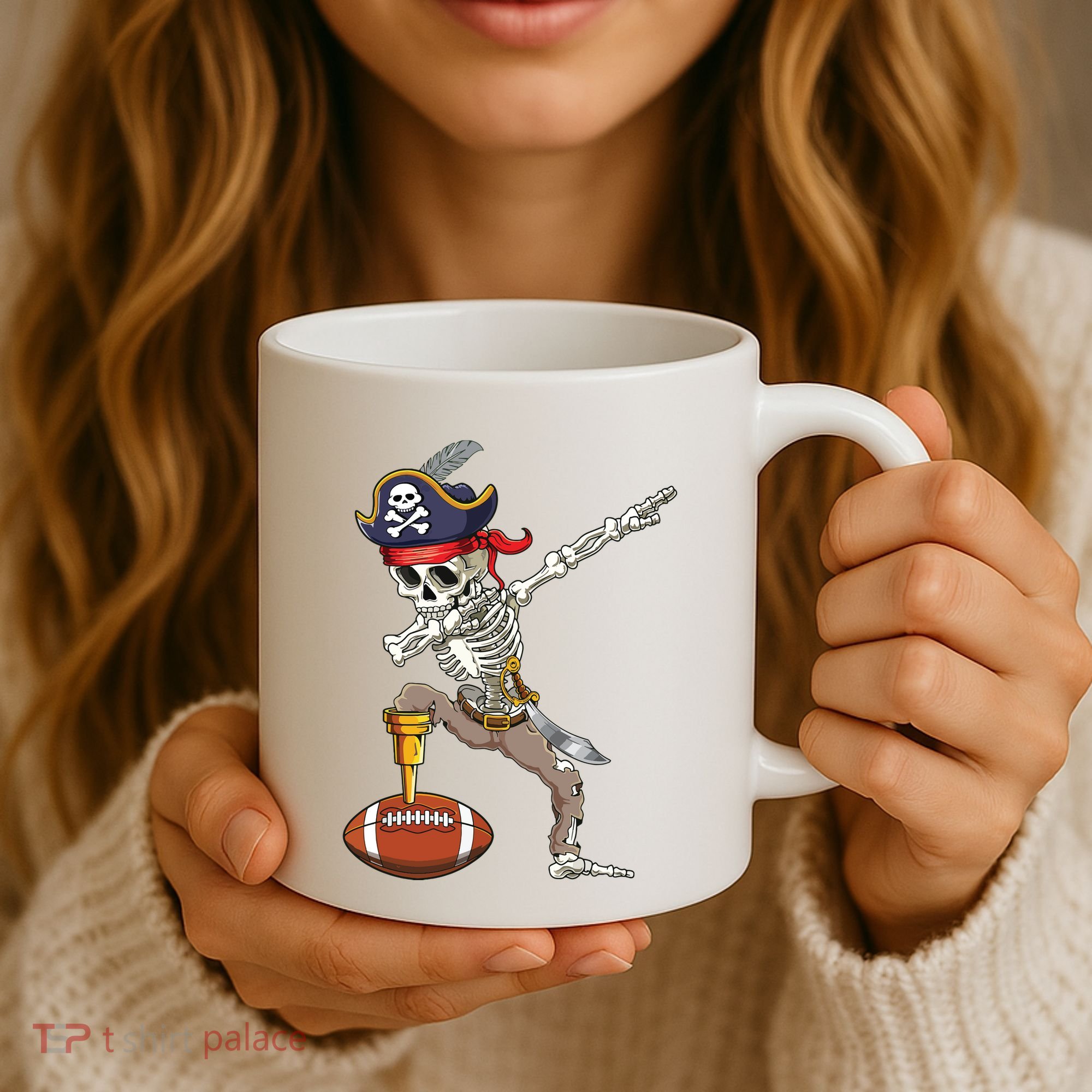 Dab Skeleton Funny Dabbing Skeleton Pirate Football Coffee Mug