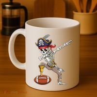Dab Skeleton Funny Dabbing Skeleton Pirate Football Coffee Mug thumb 4