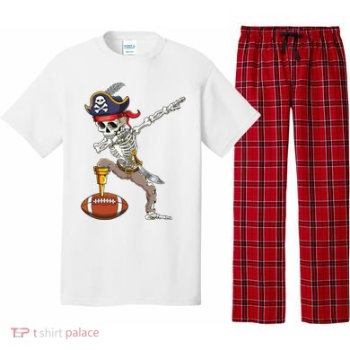Dab Skeleton Funny Dabbing Skeleton Pirate Football Pajama Set