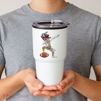 Dab Skeleton Funny Dabbing Skeleton Pirate Football Tumbler thumb 2