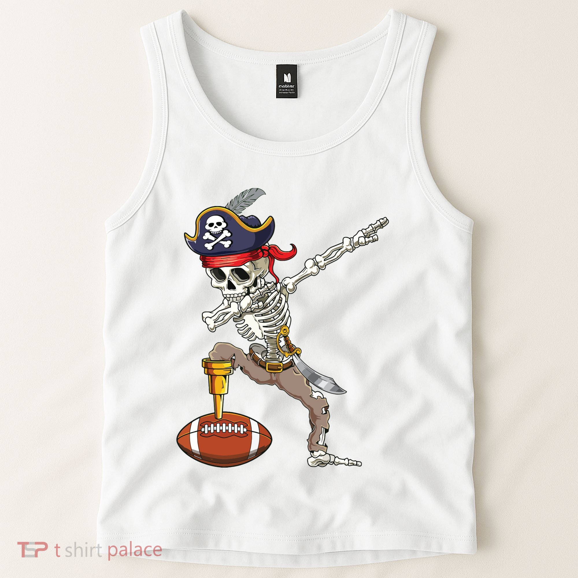 Dab Skeleton Funny Dabbing Skeleton Pirate Football Tank Top