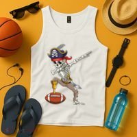 Dab Skeleton Funny Dabbing Skeleton Pirate Football Tank Top thumb 4
