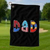 Dad Superhero Father's Day Gift Golf Towel thumb 1