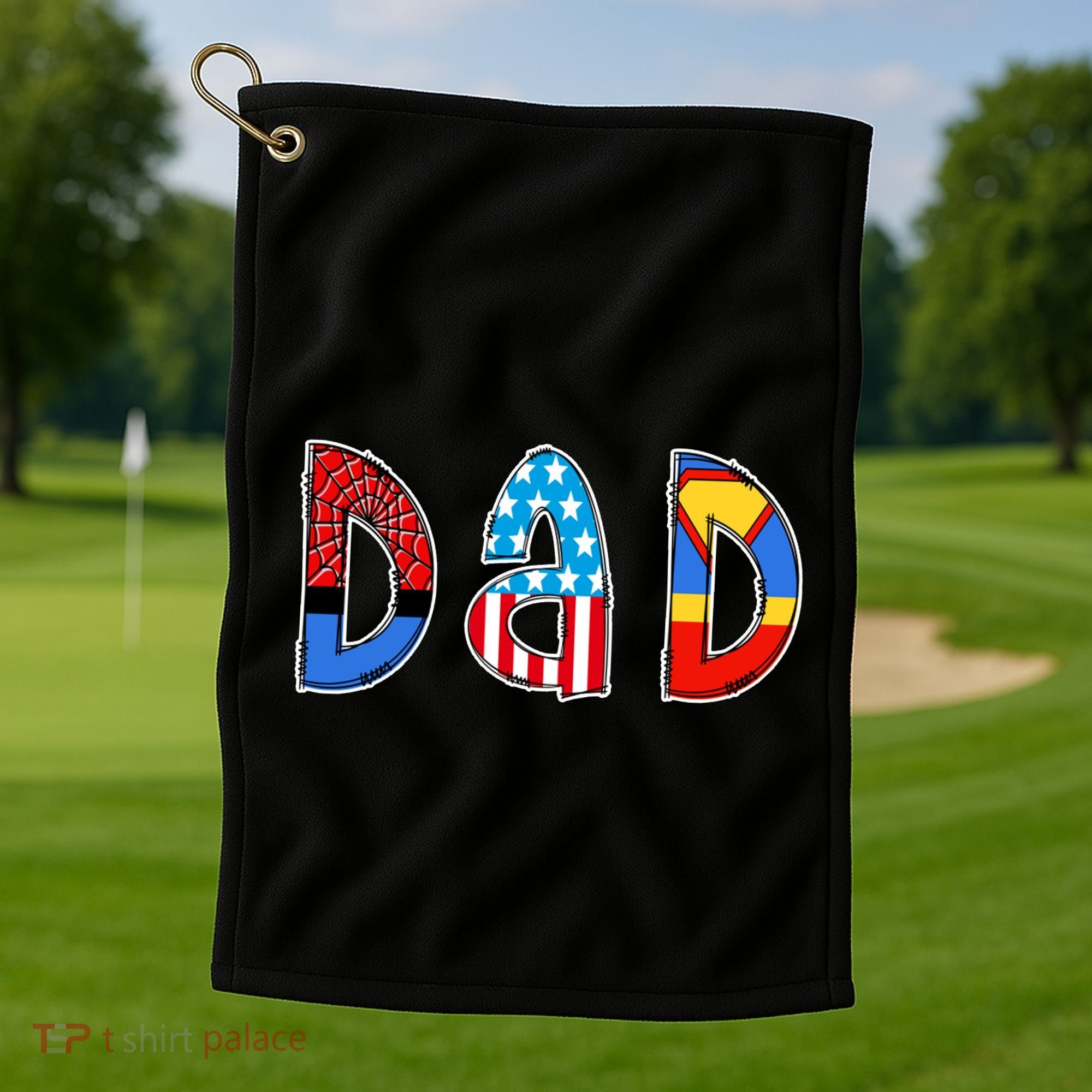 Dad Superhero Father's Day Gift Golf Towel