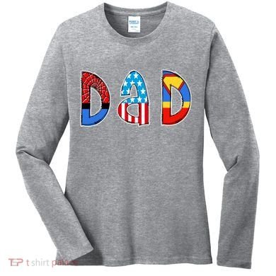 Dad Superhero Father's Day Gift Women's Long Sleeve Shirt