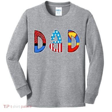 Dad Superhero Father's Day Gift Kids Long Sleeve Shirt
