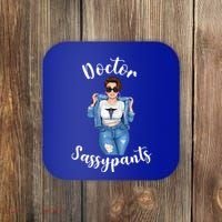 Doctor Sassypants Funny Dr Medical Student Caduceous Gift Coaster thumb 0