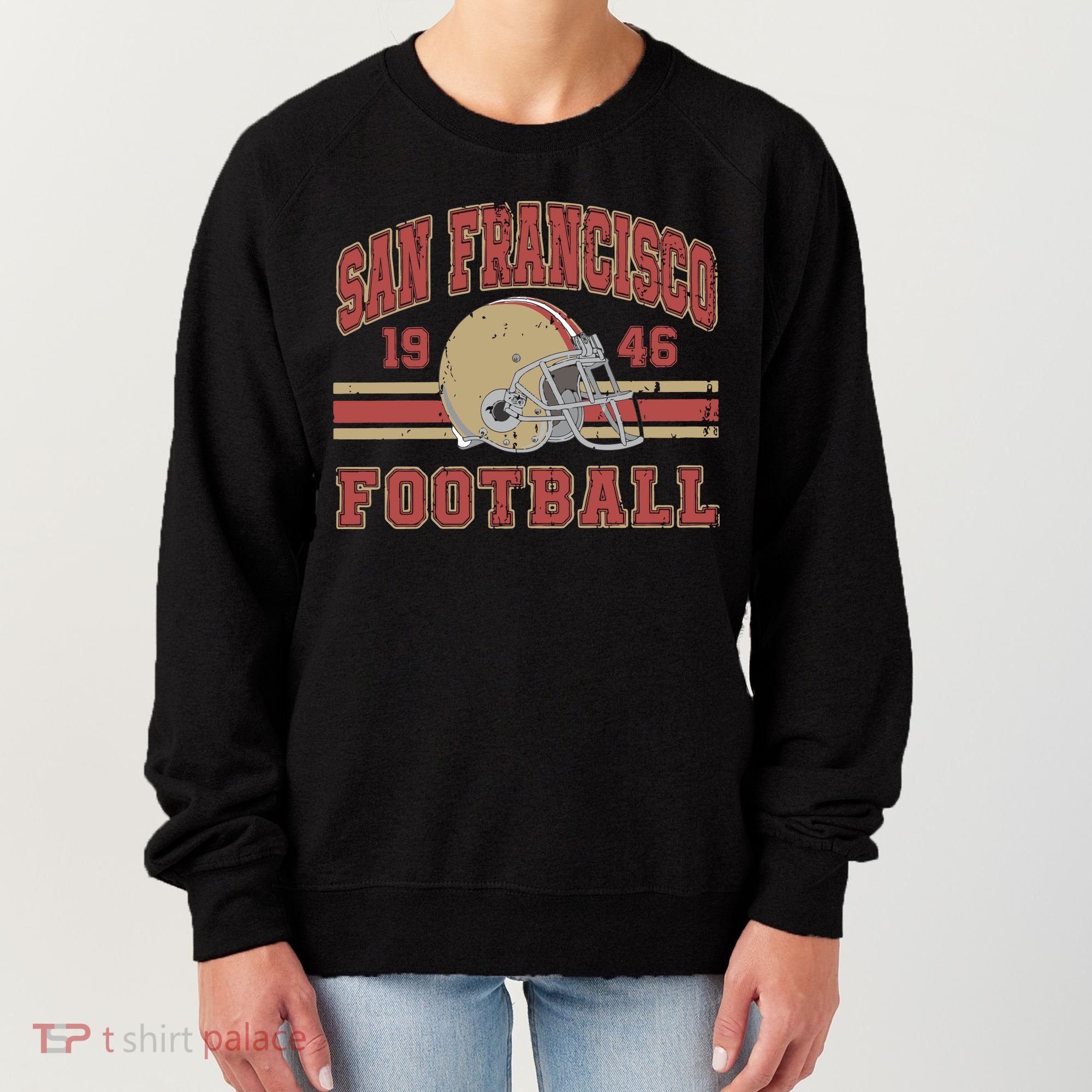 Distressed San Francisco Football Women's Sweatshirt