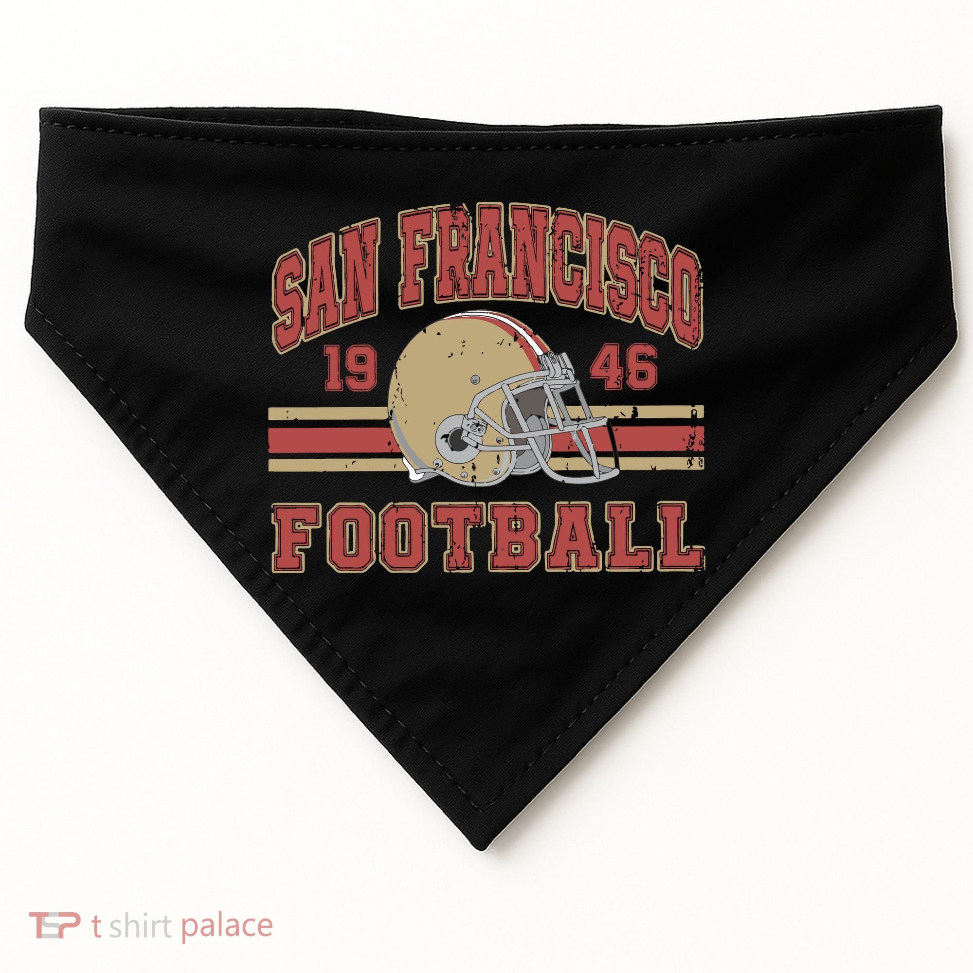 Distressed San Francisco Football USA-Made Doggie Bandana