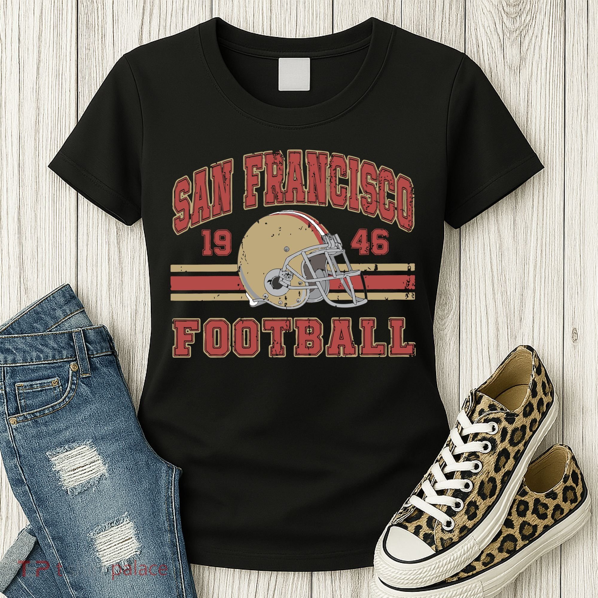 Distressed San Francisco Football Women's T-Shirt