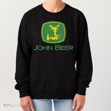 Distressed S Funny Tractor John Beer Deer Farmer Women's Sweatshirt