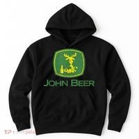 Distressed S Funny Tractor John Beer Deer Farmer Hoodie thumb 0