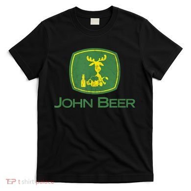 Distressed S Funny Tractor John Beer Deer Farmer T-Shirt