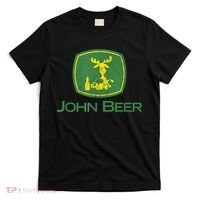 Distressed S Funny Tractor John Beer Deer Farmer T-Shirt thumb 0