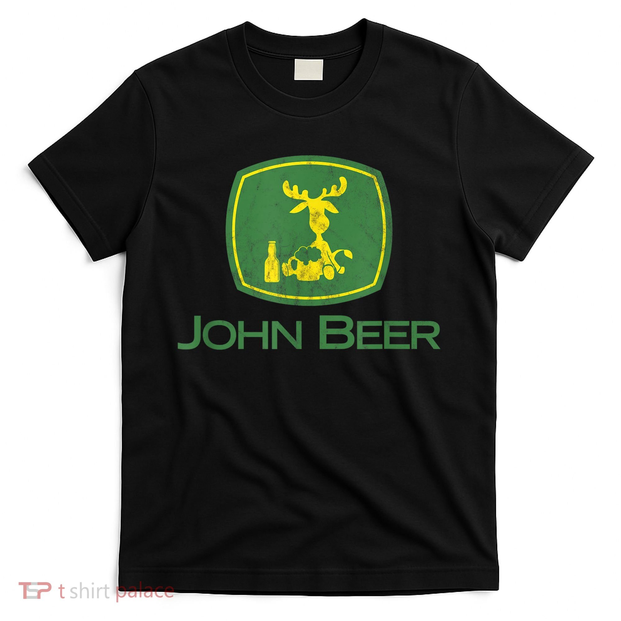 Distressed S Funny Tractor John Beer Deer Farmer T-Shirt