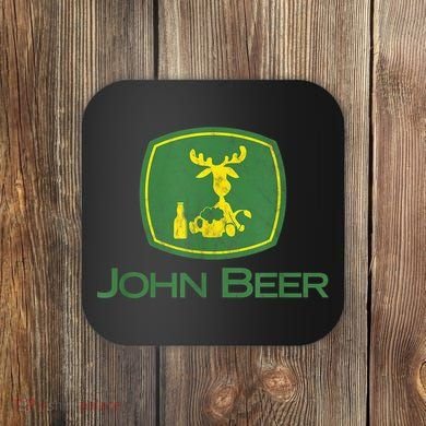Distressed S Funny Tractor John Beer Deer Farmer Coaster