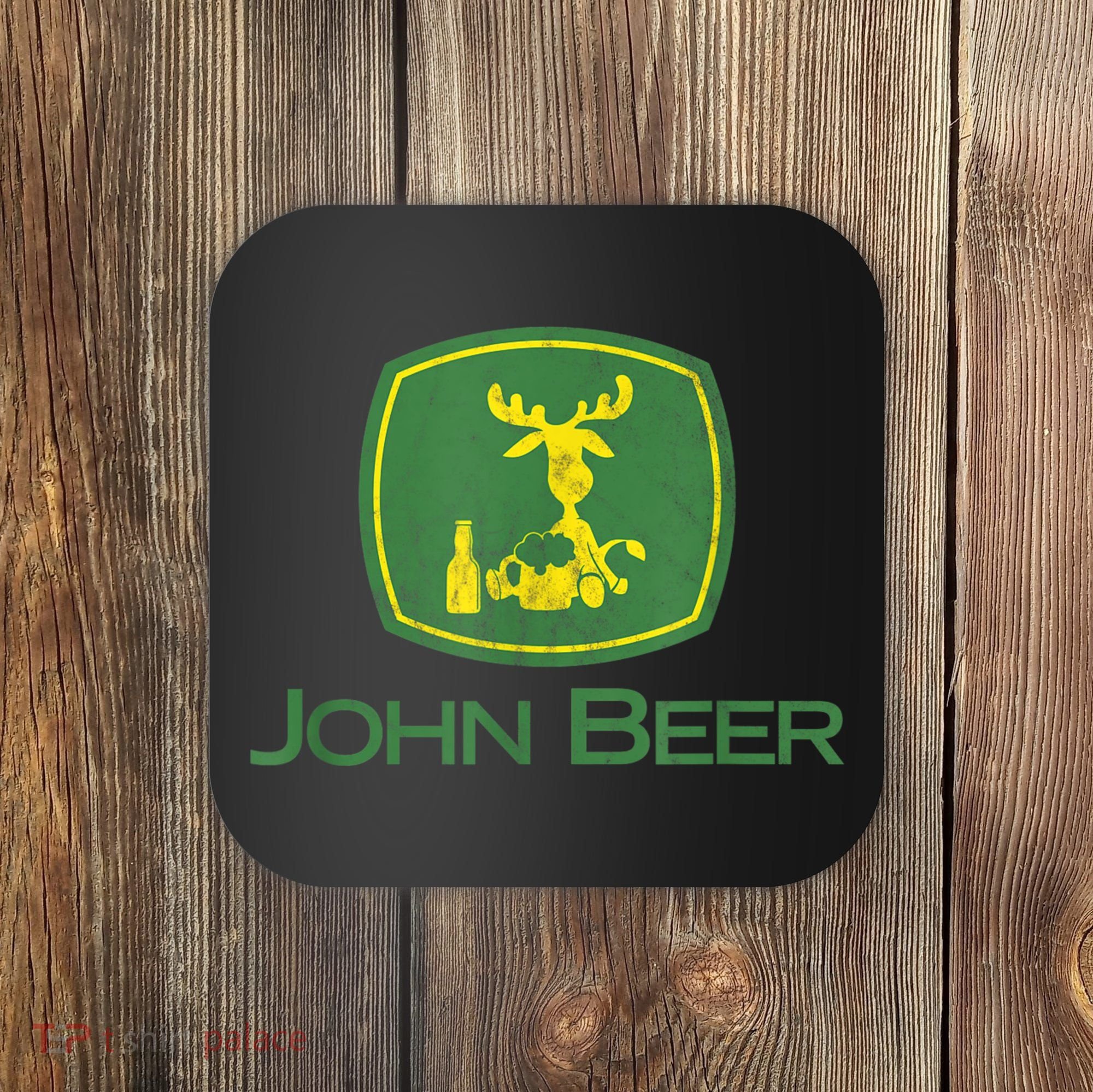 Distressed S Funny Tractor John Beer Deer Farmer Coaster