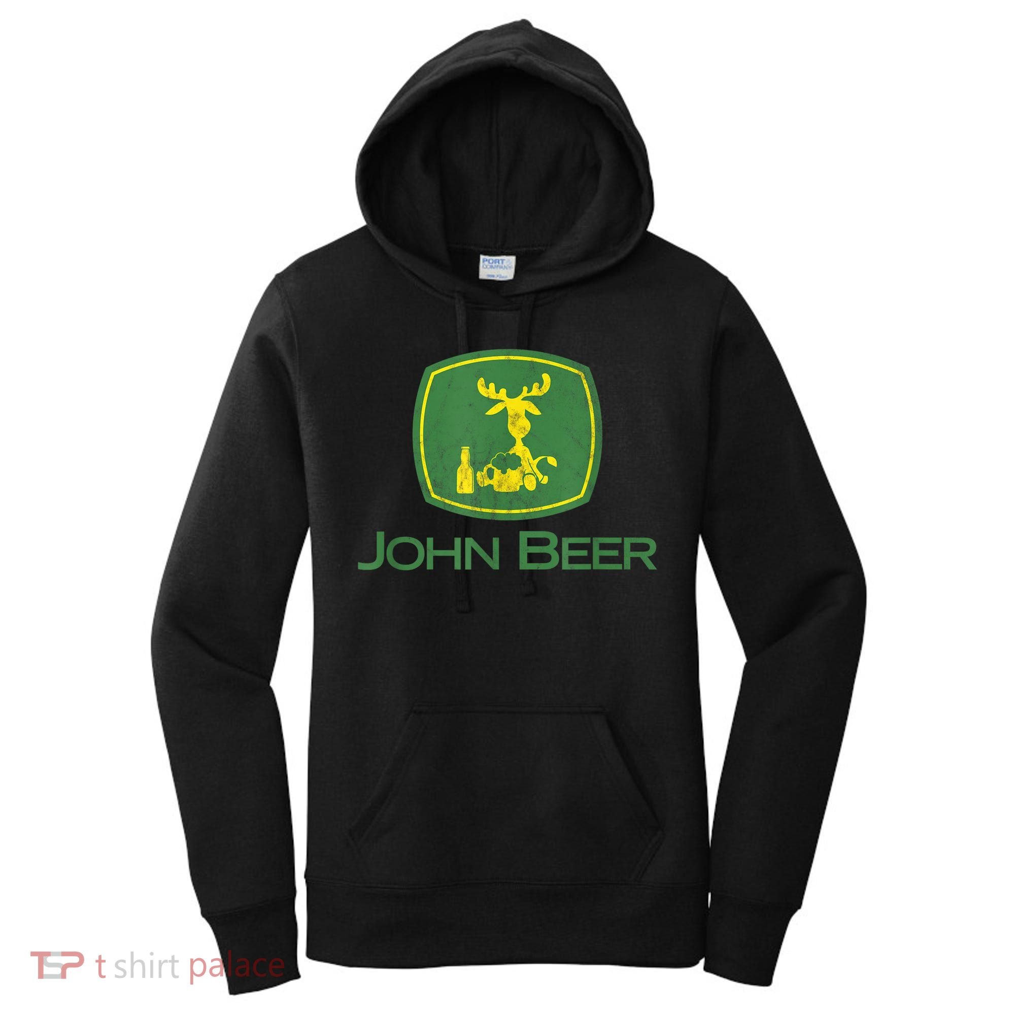 Distressed S Funny Tractor John Beer Deer Farmer Women's Hoodie