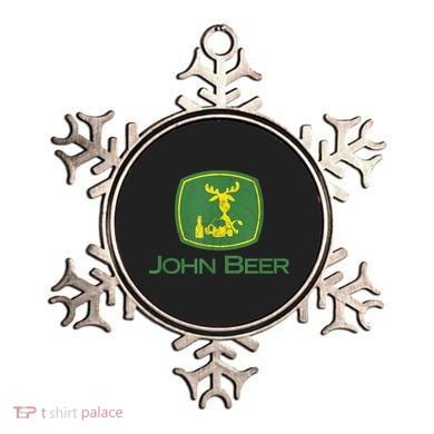 Distressed S Funny Tractor John Beer Deer Farmer Ornament