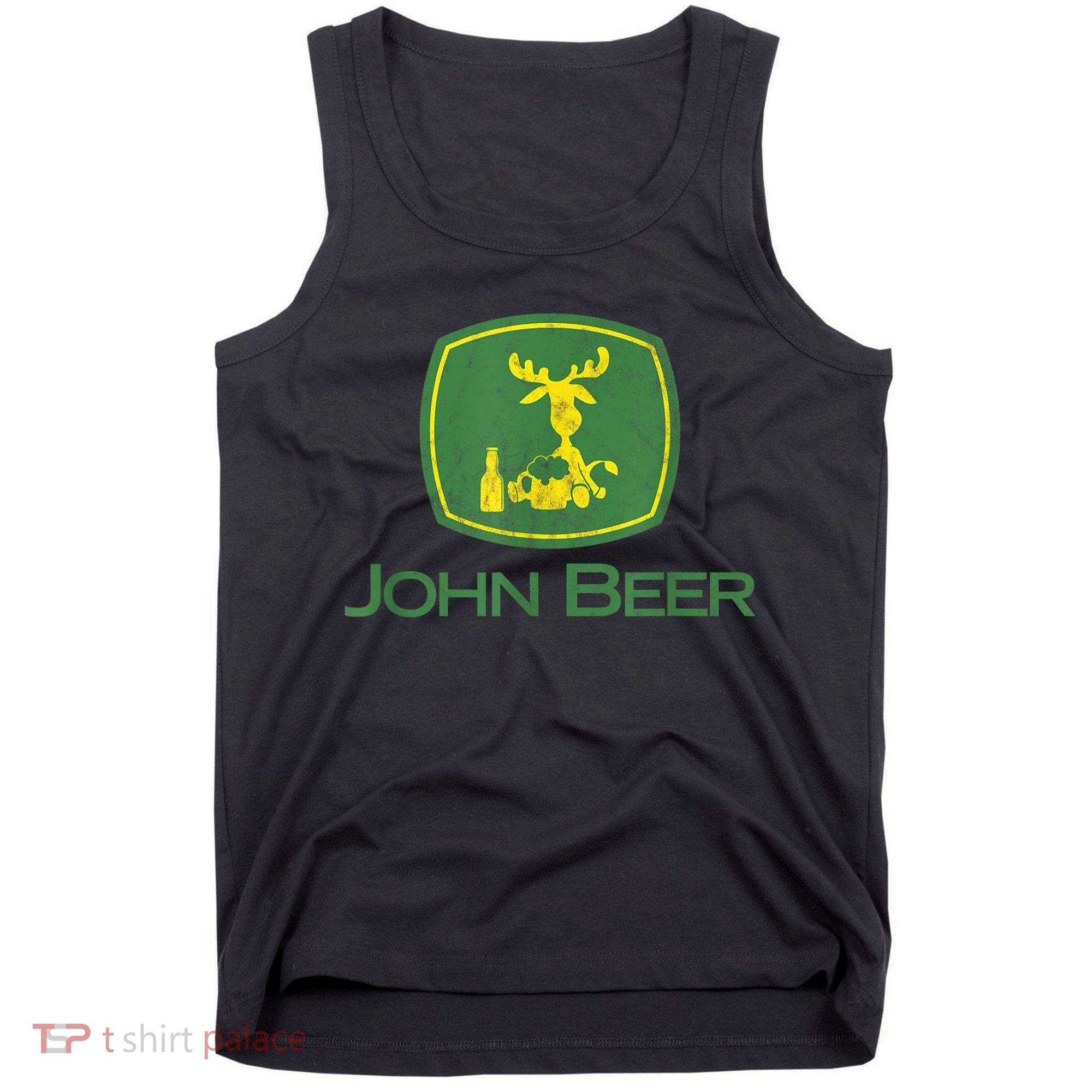Distressed S Funny Tractor John Beer Deer Farmer Tank Top