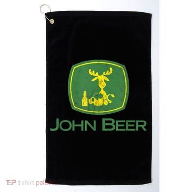 Distressed S Funny Tractor John Beer Deer Farmer Golf Towel