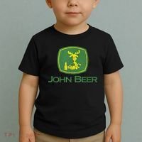 Distressed S Funny Tractor John Beer Deer Farmer Toddler T-Shirt thumb 2