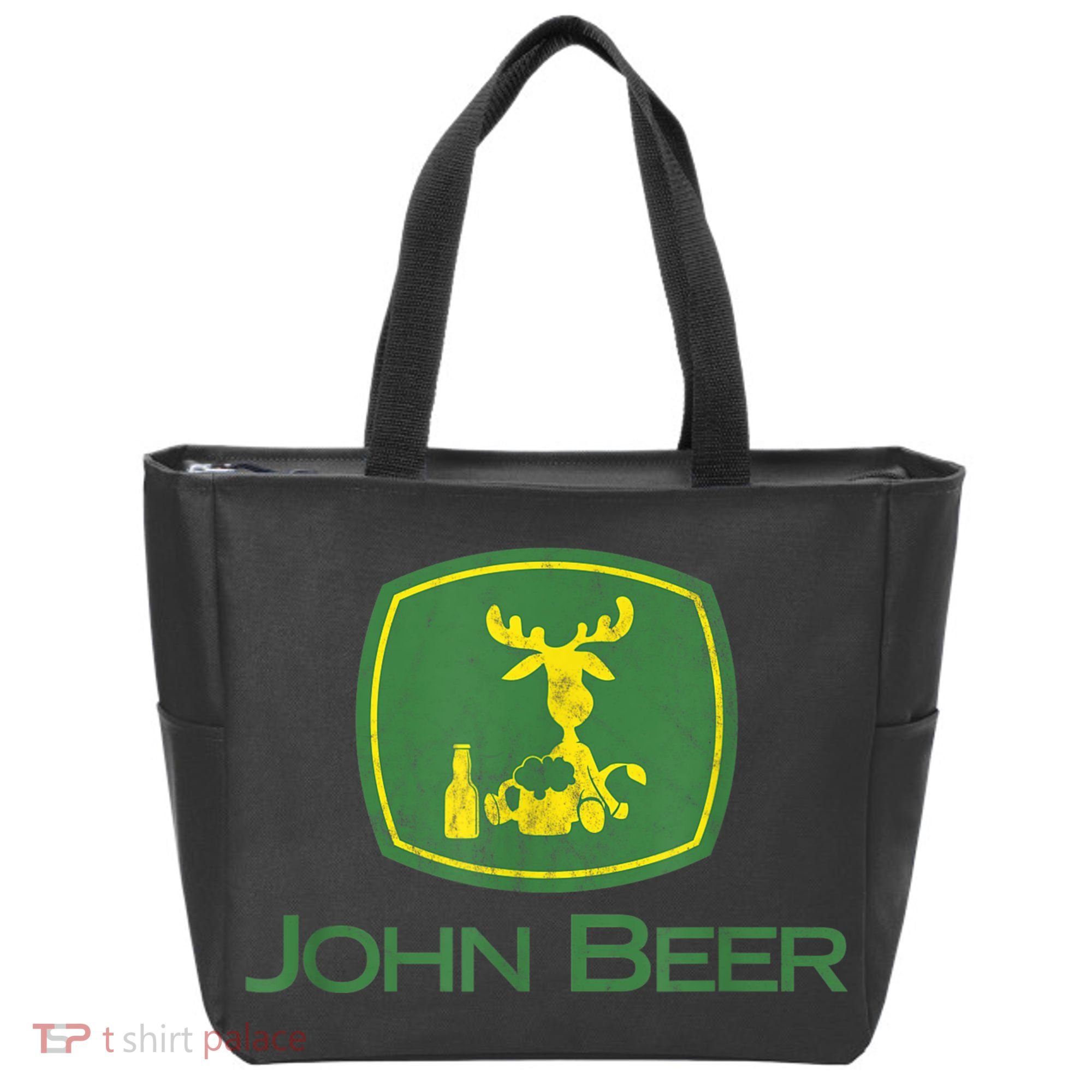 Distressed S Funny Tractor John Beer Deer Farmer Tote Bag