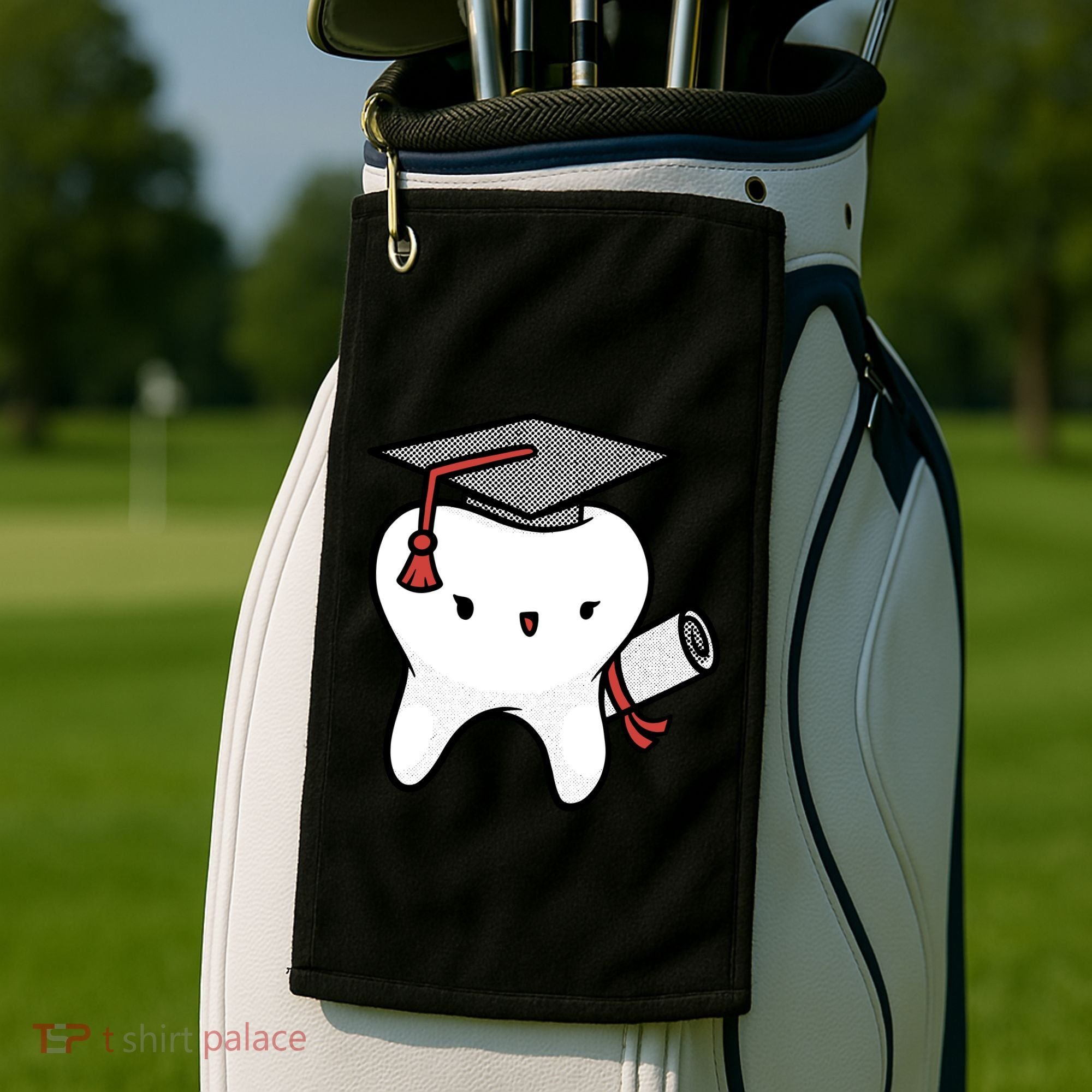 Dentist School Graduate Tooth Funny Gift Golf Towel