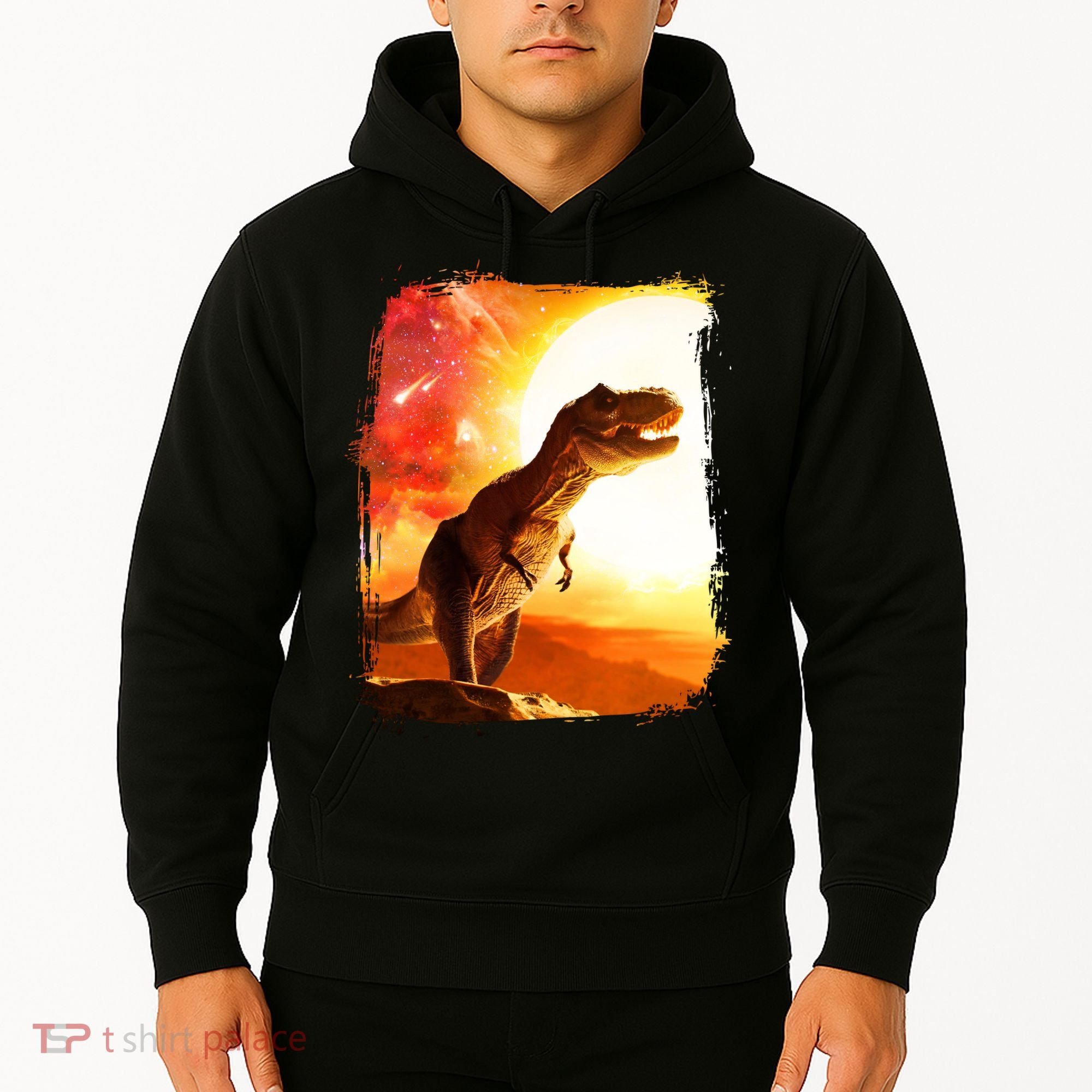 Desert Sun Galaxy Trex Dinosaur Hoodie