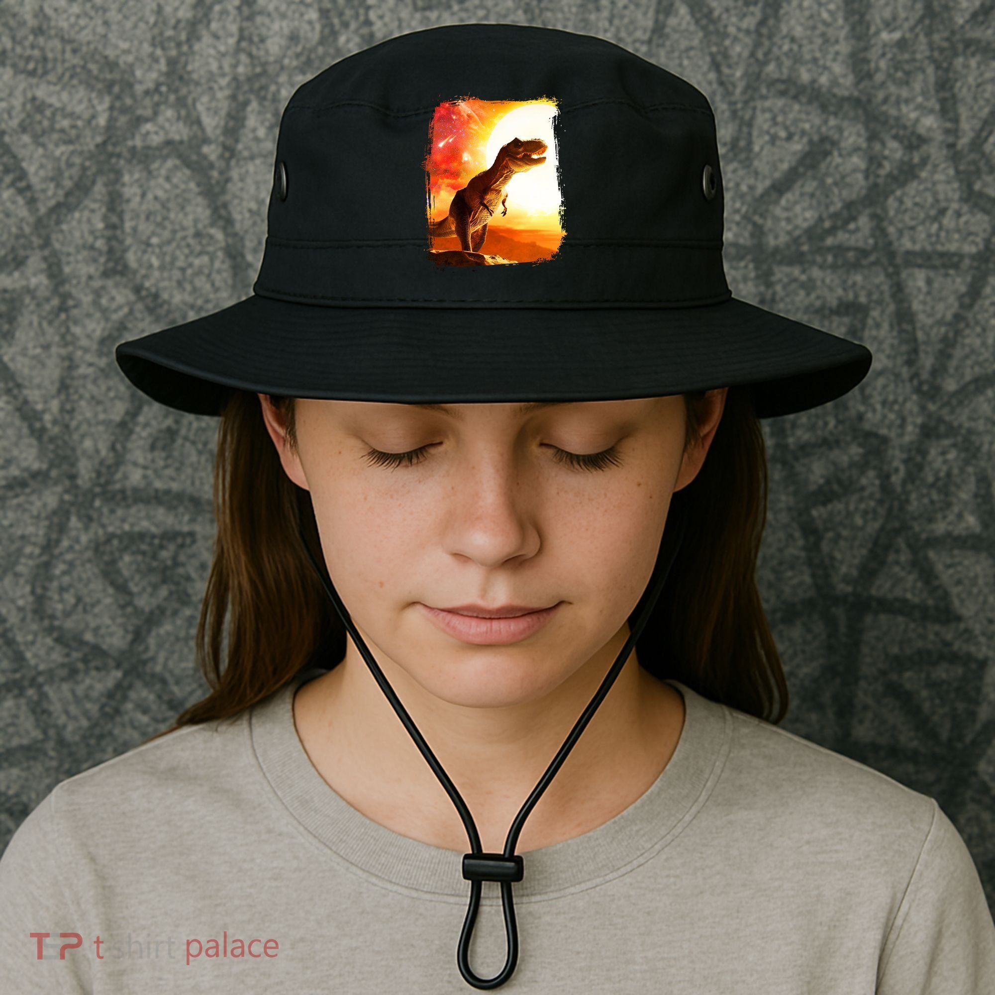 Desert Sun Galaxy Trex Dinosaur Bucket Hat
