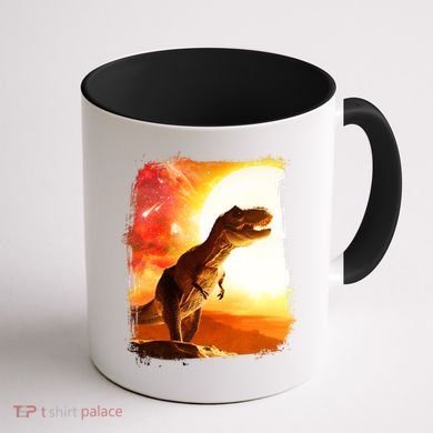 Desert Sun Galaxy Trex Dinosaur Coffee Mug back