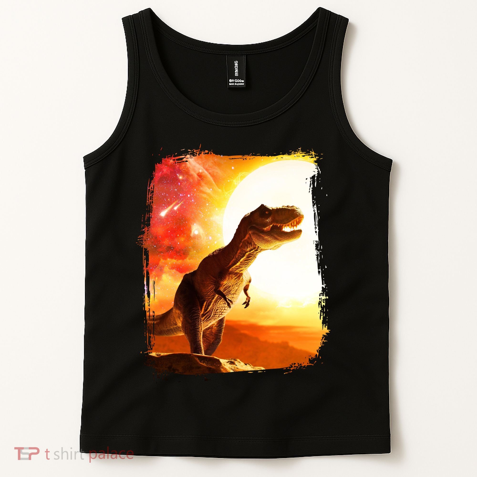 Desert Sun Galaxy Trex Dinosaur Tank Top