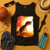 Desert Sun Galaxy Trex Dinosaur Tank Top thumb 4