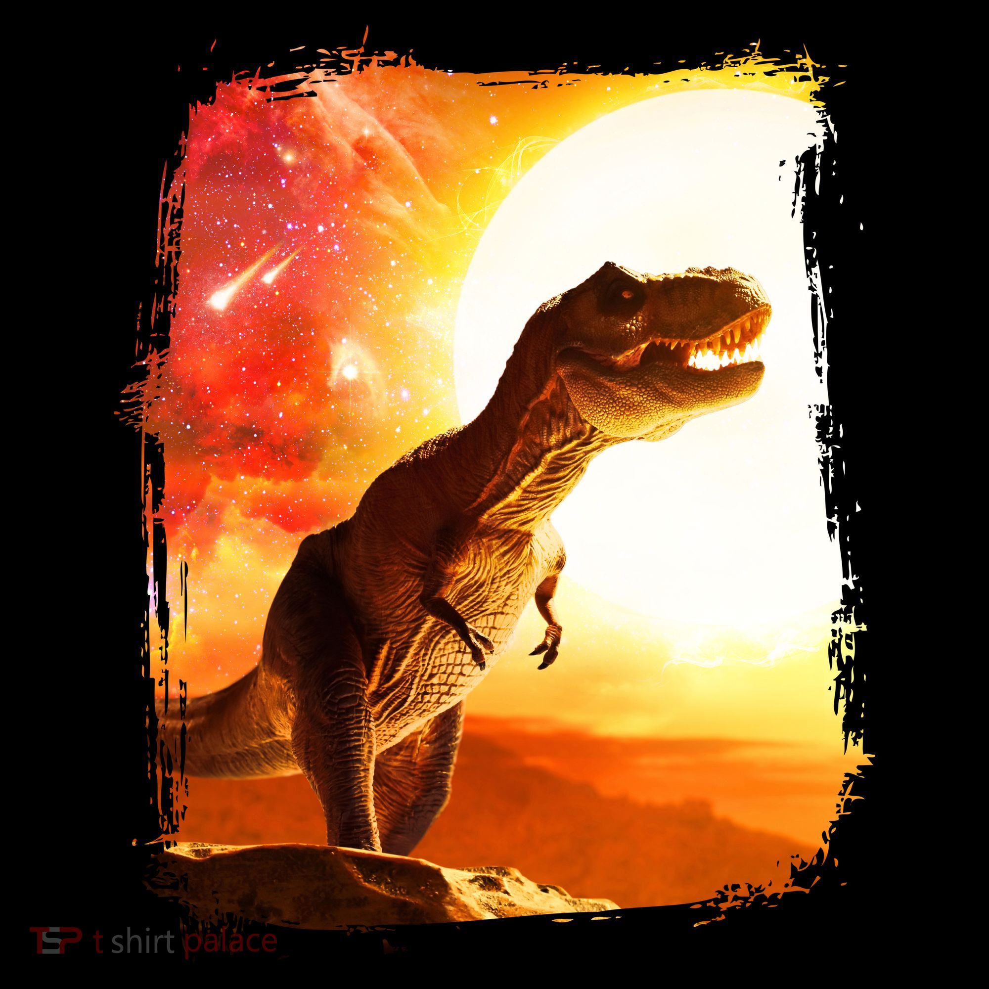 Desert Sun Galaxy Trex Dinosaur Women's Long Sleeve Shirt