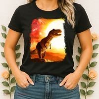 Desert Sun Galaxy Trex Dinosaur Women's T-Shirt thumb 2