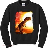 Desert Sun Galaxy Trex Dinosaur Kids Sweatshirt thumb 0