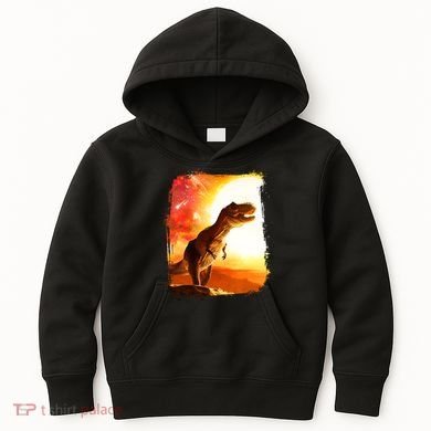 Desert Sun Galaxy Trex Dinosaur Kids Hoodie
