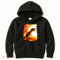 Desert Sun Galaxy Trex Dinosaur Kids Hoodie thumb 0