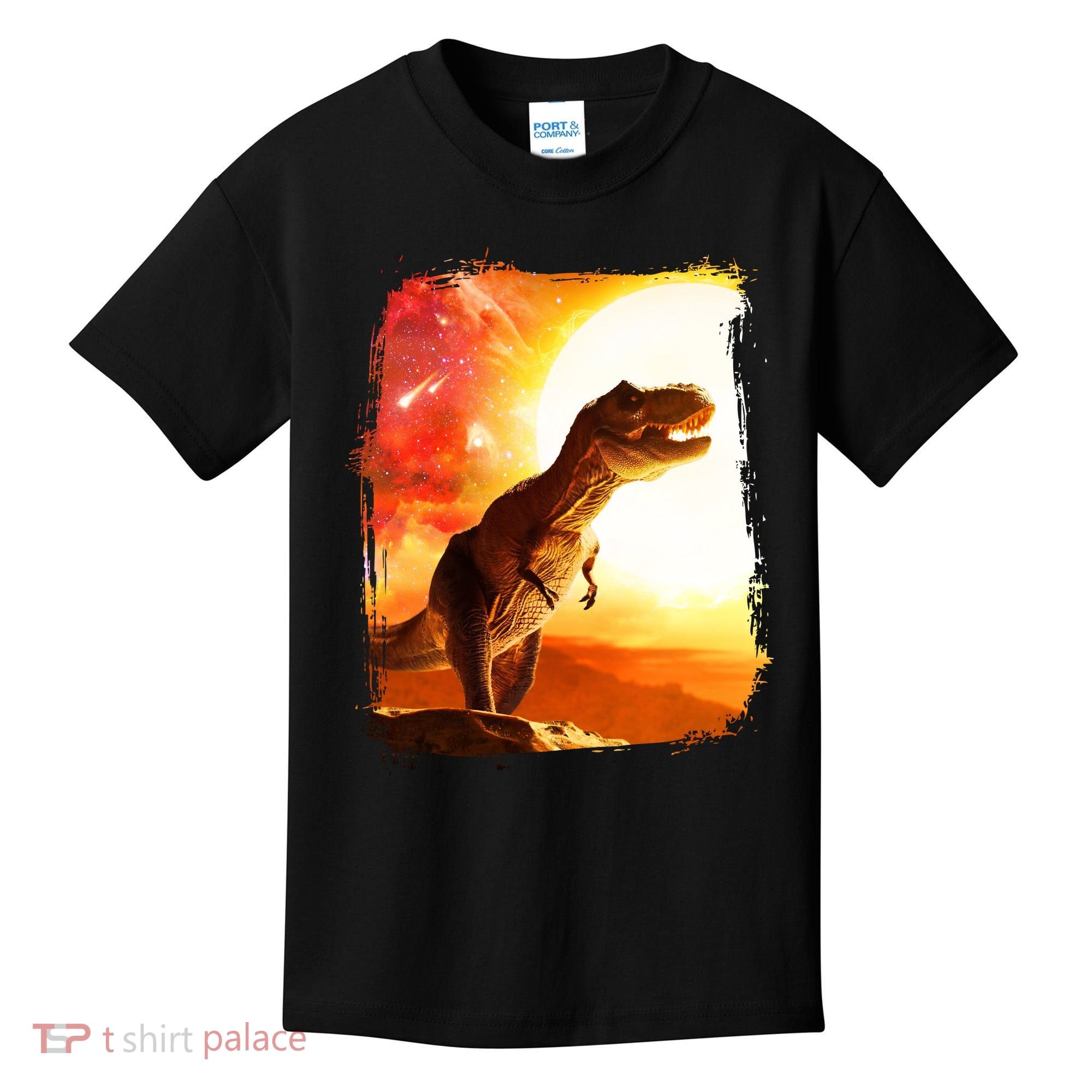 Desert Sun Galaxy Trex Dinosaur Kids T-Shirt