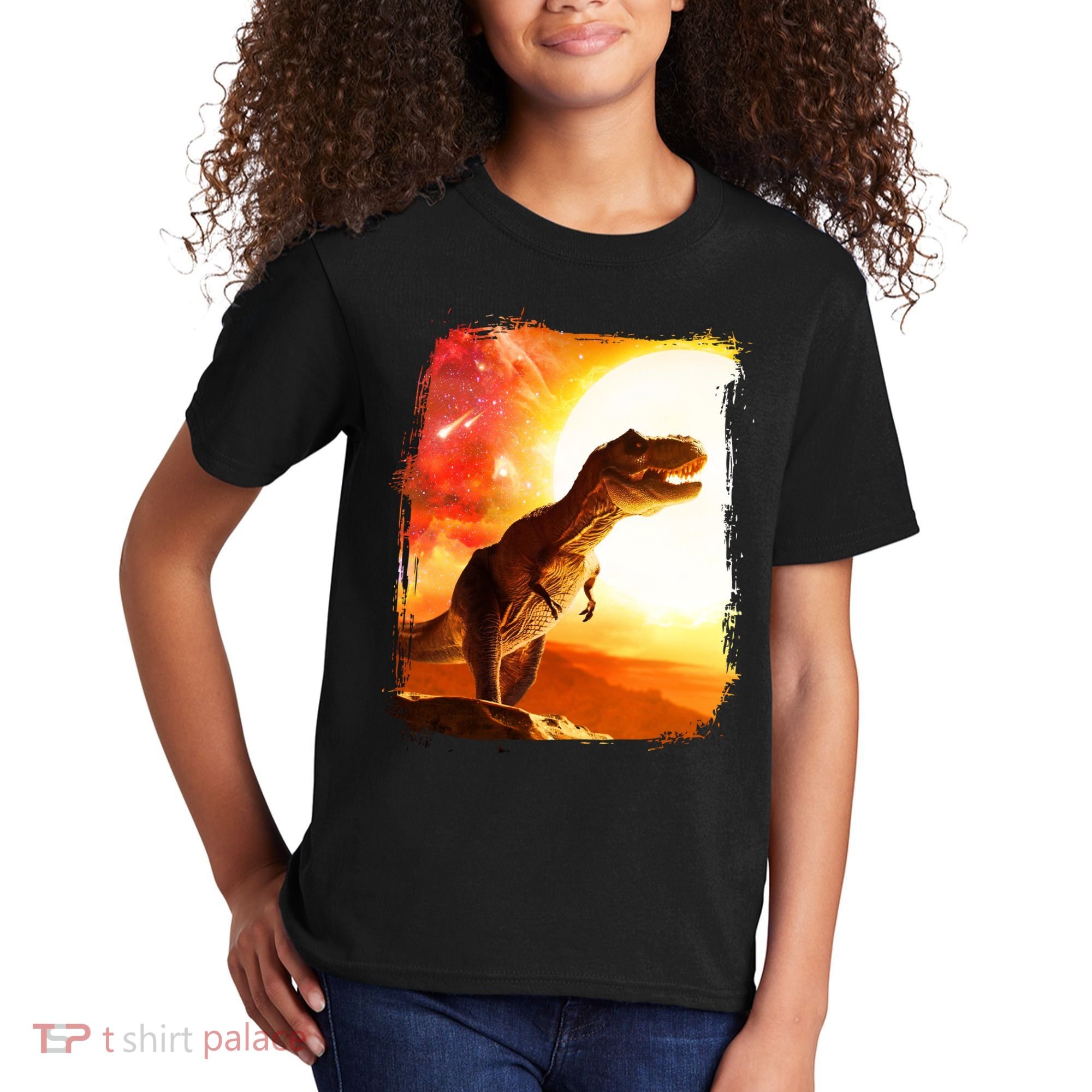 Desert Sun Galaxy Trex Dinosaur Kids T-Shirt