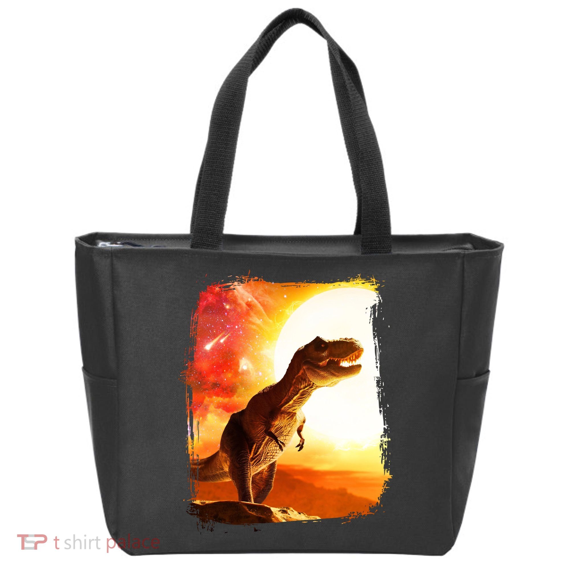 Desert Sun Galaxy Trex Dinosaur Tote Bag
